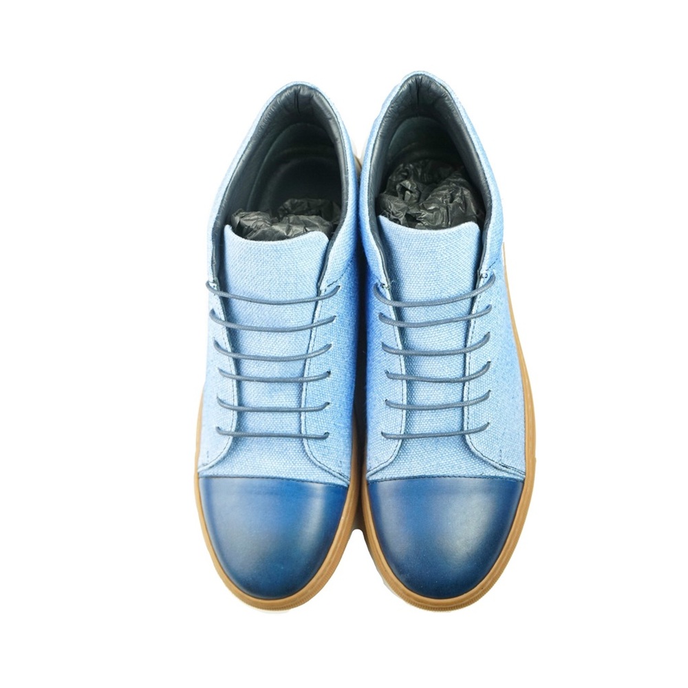 LAST PAIR - NWT KFG Hi Top Calf/Linen Sneaker - Picture 11 of 14
